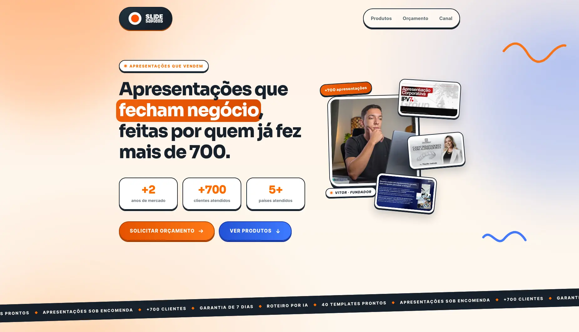 Página inicial do SlideSapiens, em tons claros